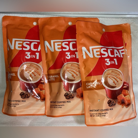 Nescafé Other - NESCAFÉ 3 in 1  CARAMEL LATTE INSTANT COFFEE MIX - 3 NEW UNOPENED PACKAGES